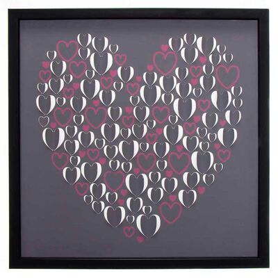 Imagen 1 del producto Cuadro Relieve Plástico Vgo Corazones 50 x 50 cm Negro