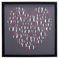 Cuadro Relieve Plástico Vgo Corazones 50 x 50 cm Negro