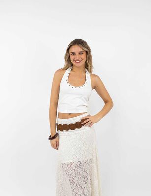 Imagen 1 del producto Polera Crop Sin Mangas Mujer Icono Crudo