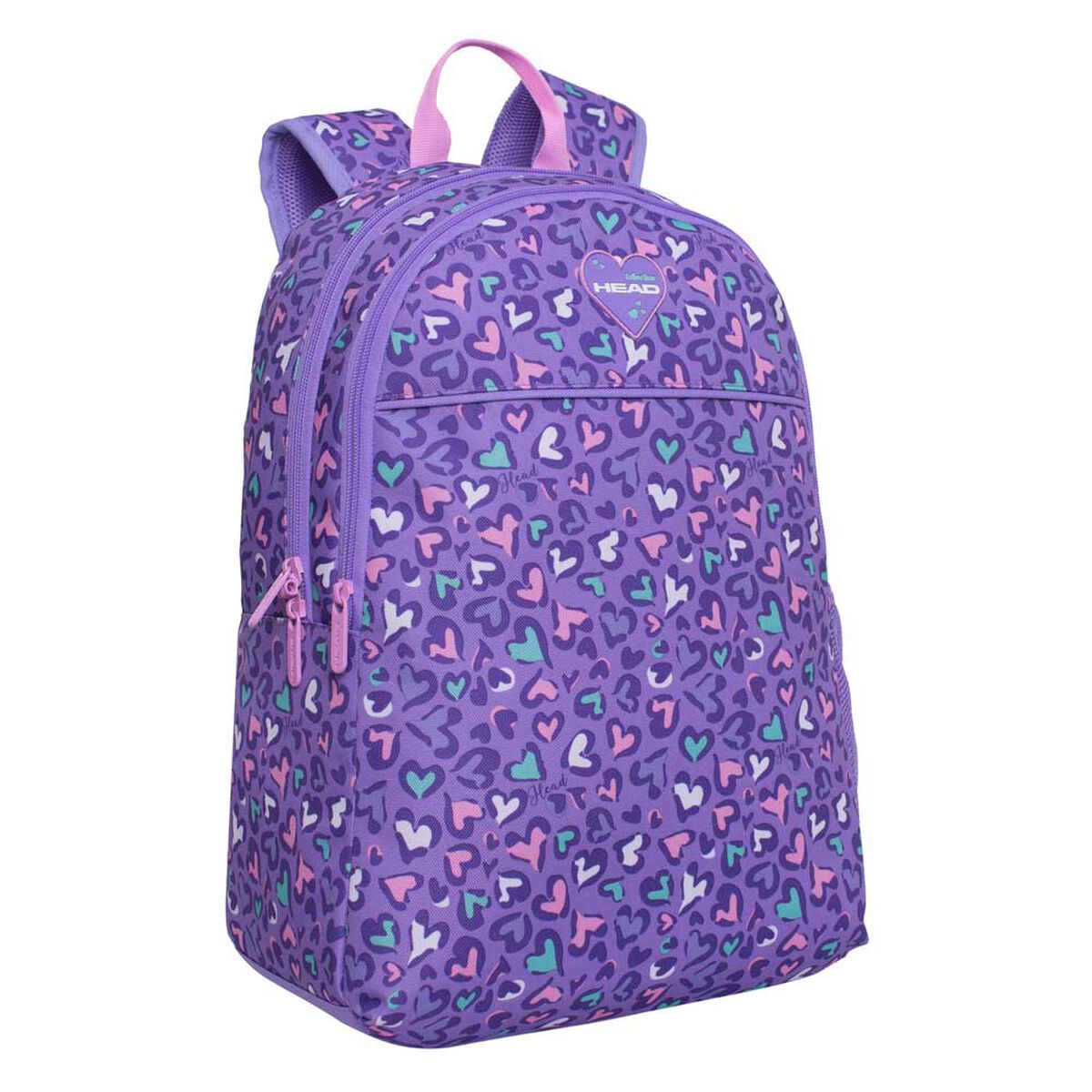 Pack Mochila Espalda Cool Animal Corazon Morado Head