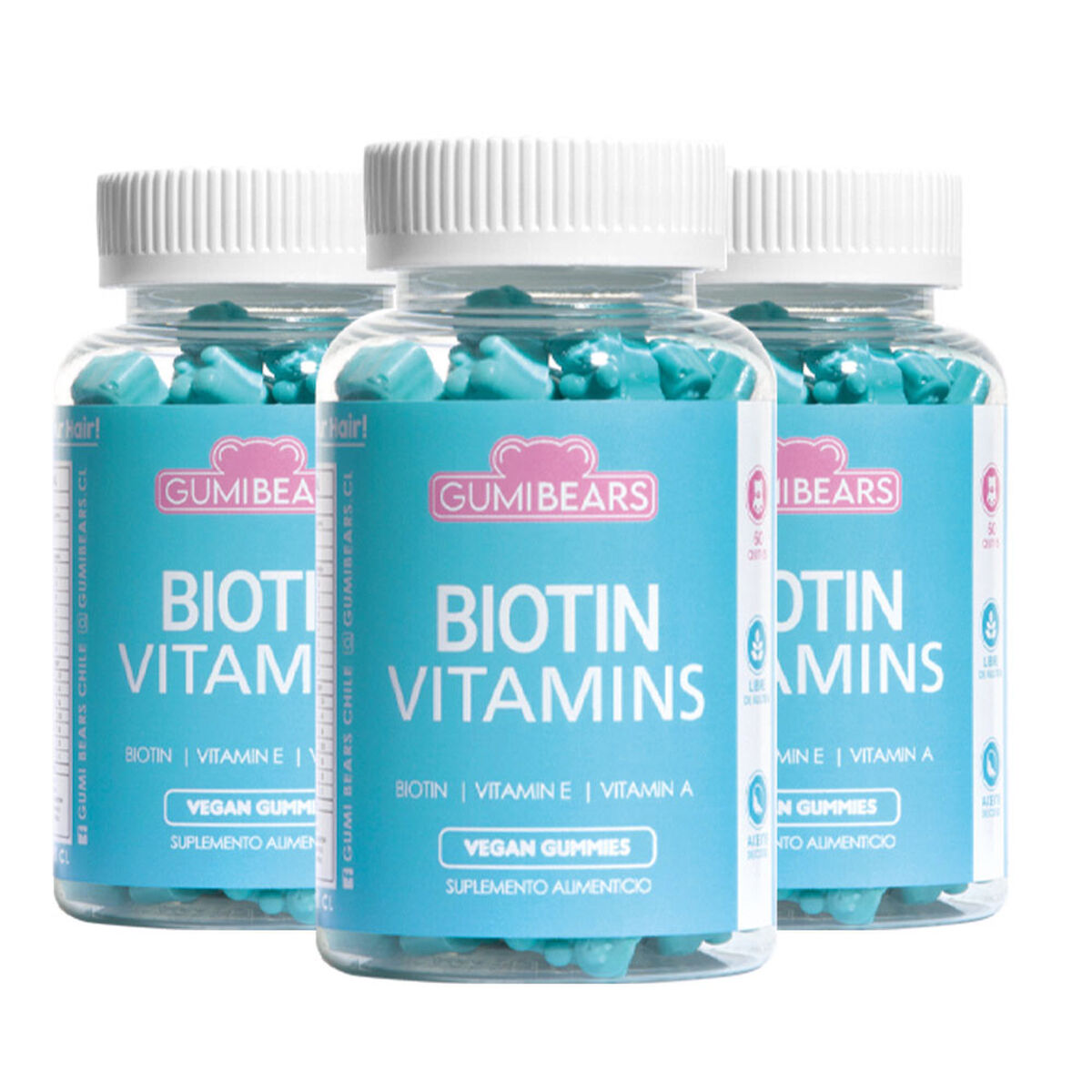 Vitaminas Biotin para el Cabello Tratamiento 3 Meses GumiBears
