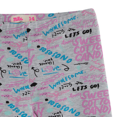 Imagen 2 del producto Pack 2 Calza Elasticada Larga de Algodón Niña Mila Gris, Morado, Negro