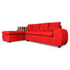 Seccional Izquierdo Elegant Houston Cheise Tela 5 Cuerpos Rojo