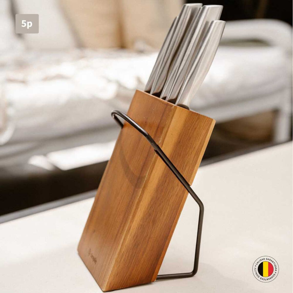 Set Cuchillos Simplit Stahl 5 Piezas + Taco