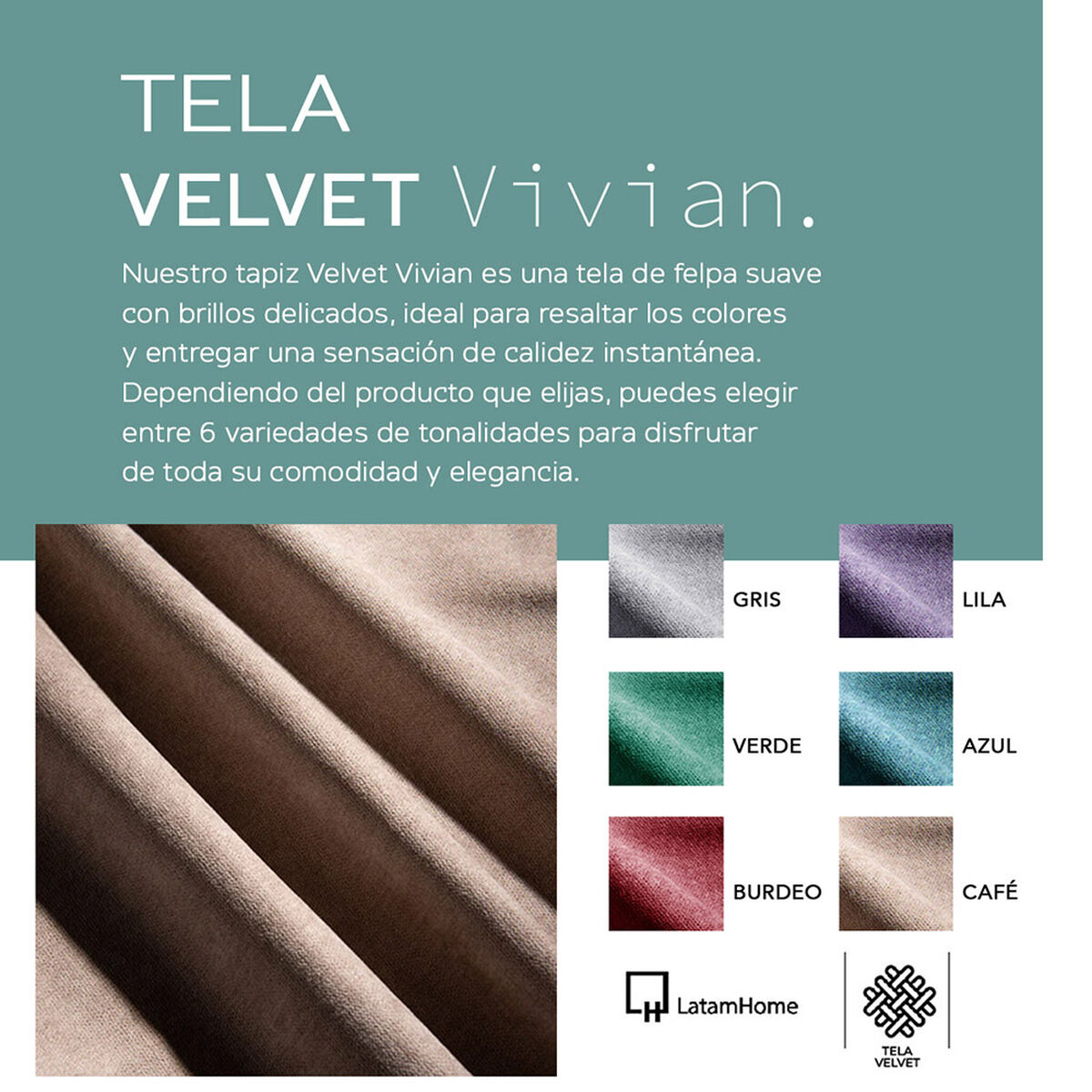Sof&aacute; Tela Velvet Latam Home Brescia 2 Cuerpos