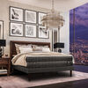 Cama Europea CIC King Curve Lux + Respaldo + 2 Veladores Monterrey