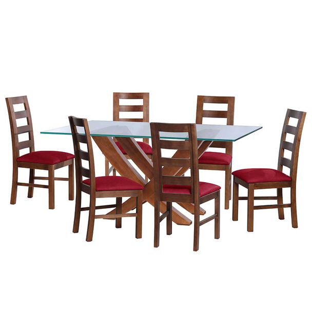 Juego de Comedor Latam Home Alicante 6 Sillas Rojo