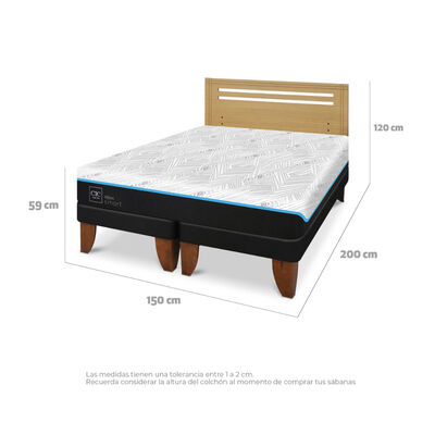 Imagen 2 del producto Cama Europea CIC Green Infinity 2 Plazas + 1 Respaldo Munich Mostaza