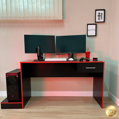 EXIT Escritorio Exit Gamer Negro Rojo