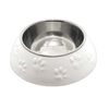 Plato Huellitas Blanco Para Perro M Mascan