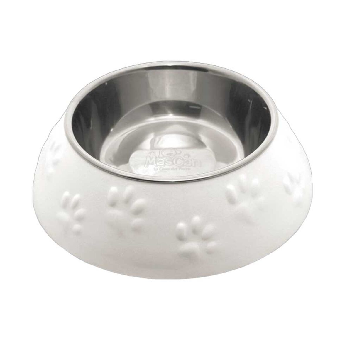 Plato Huellitas Blanco Para Perro M Mascan