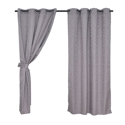 Set Cortinas Mashini Jaquard Argolla Mandala Taupe 140 x 220 cm