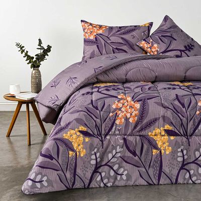 Plumón American Family King Franjas Morado