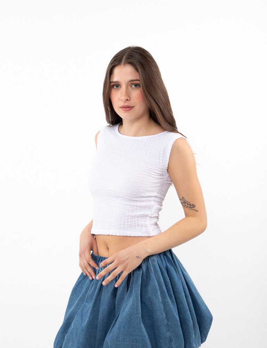 Polera Crop Sin Mangas Mujer Icono