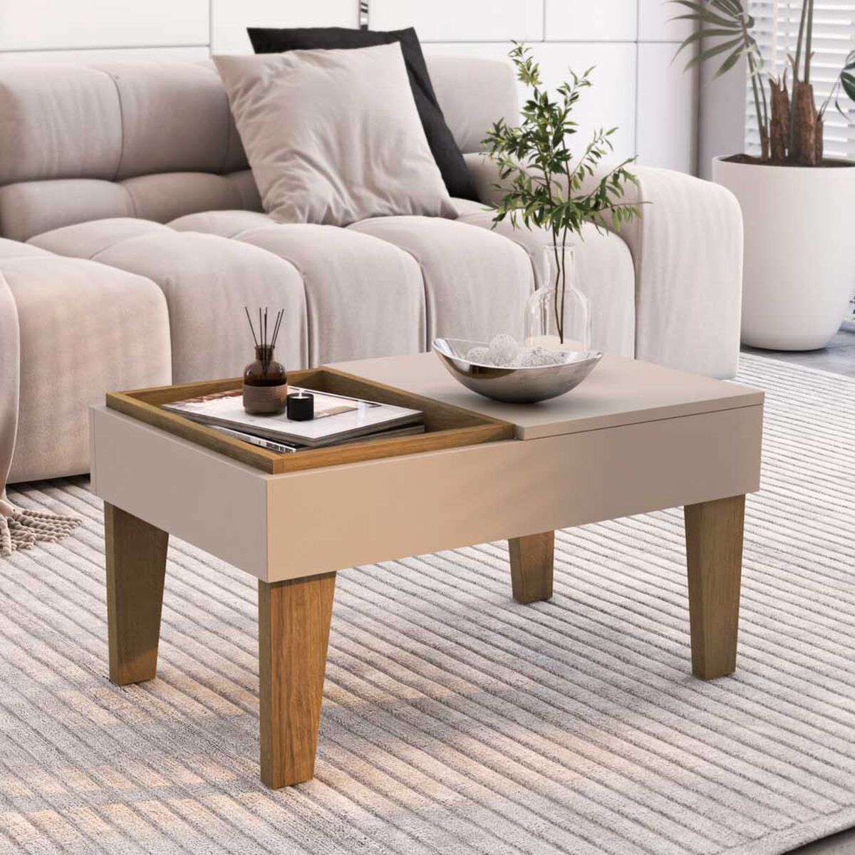 Mesa de Centro Exit Veneza Roble-Blanco