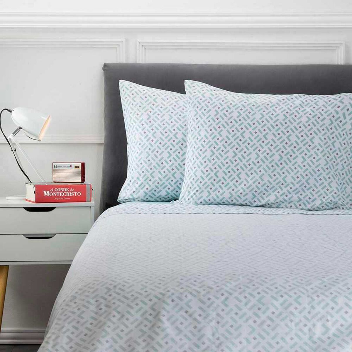 Juego de S&aacute;banas Estampadas Casanova 144 Hilos 1 Plaza Geom&eacute;trico