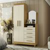 Cómoda Vekkahome Capri 4 Cajones 2 Puertas Beige Café