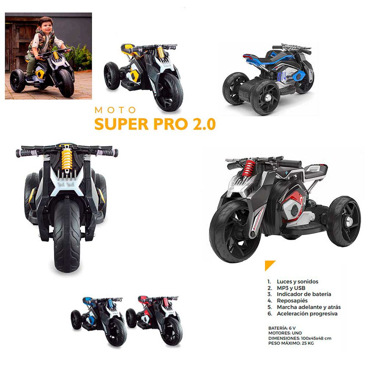 Moto Pro a Batería Azul Bebesit