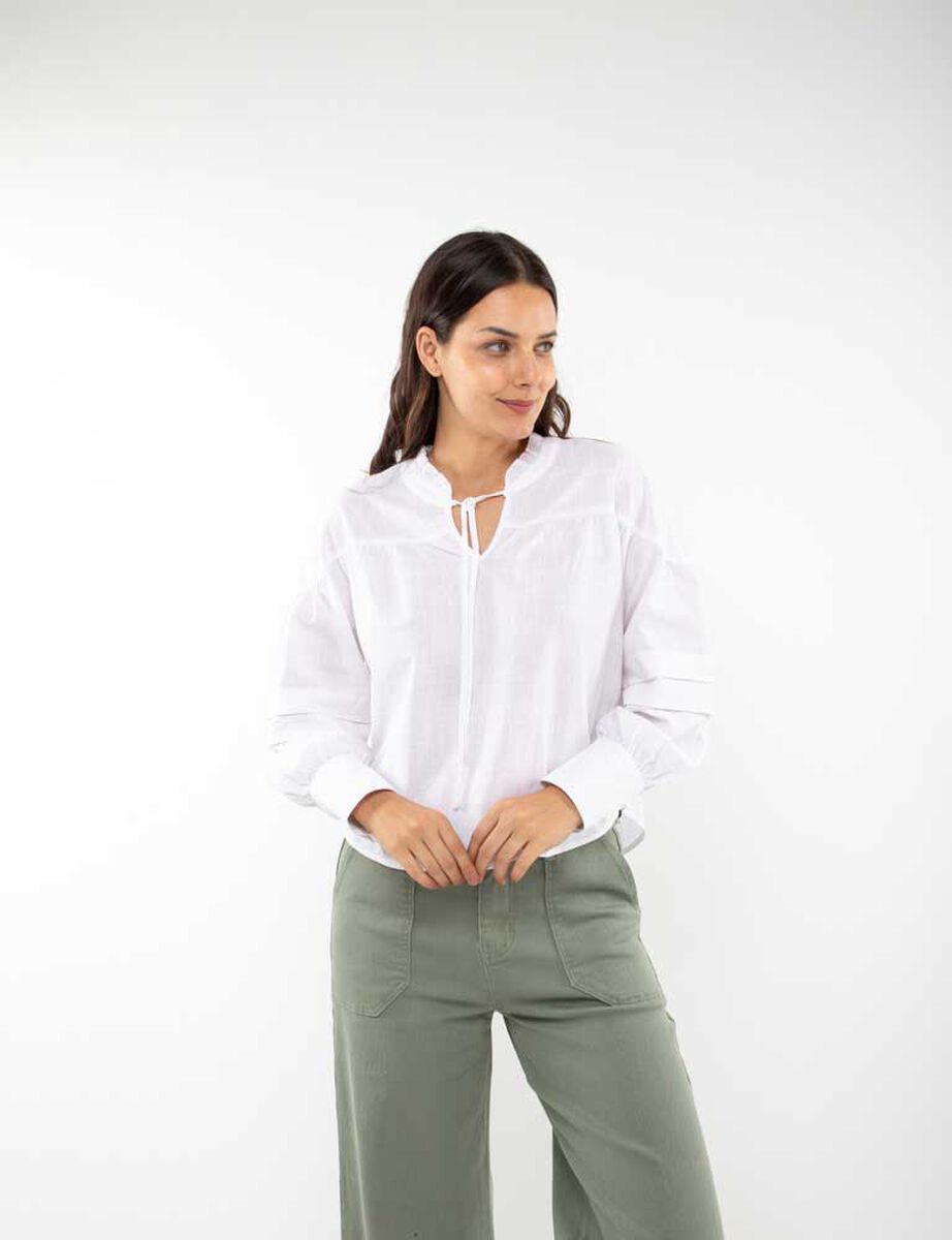 Blusa Lisa Algodón Manga Larga Mujer Alma