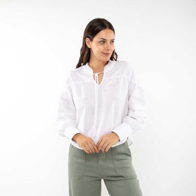 Blusa Lisa Algodón Manga Larga Mujer Alma