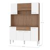 Mueble de Cocina Vekkahome Emi 1 Cajón 7 Puertas Café
