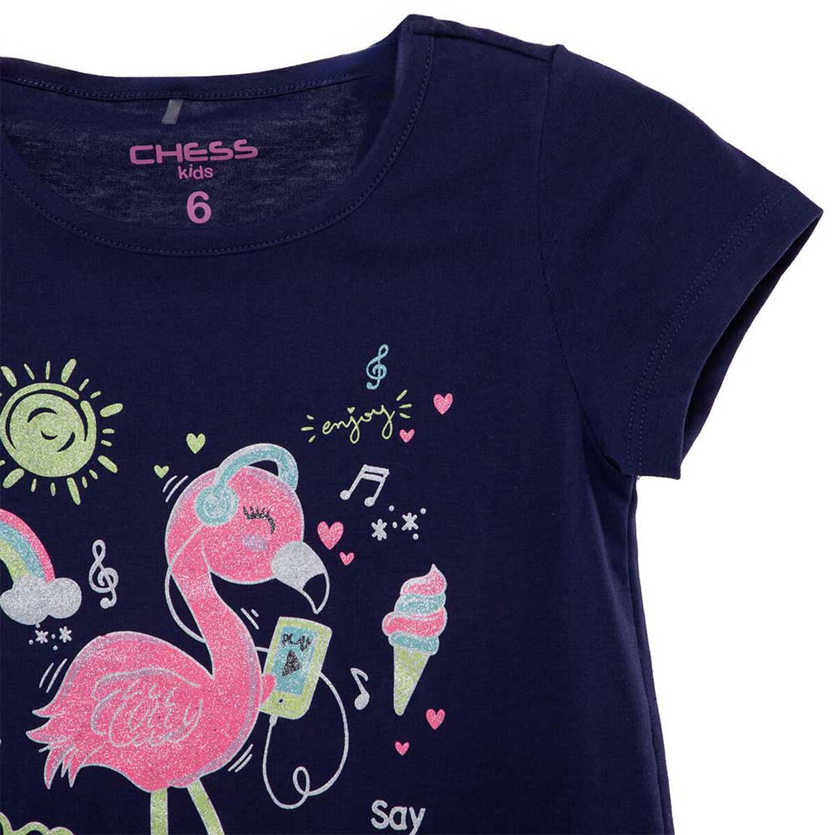 Polera Manga Corta de Algod&oacute;n Ni&ntilde;a Chess