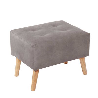 Pouf Latam Home Niza Cuero Kentucky Gris