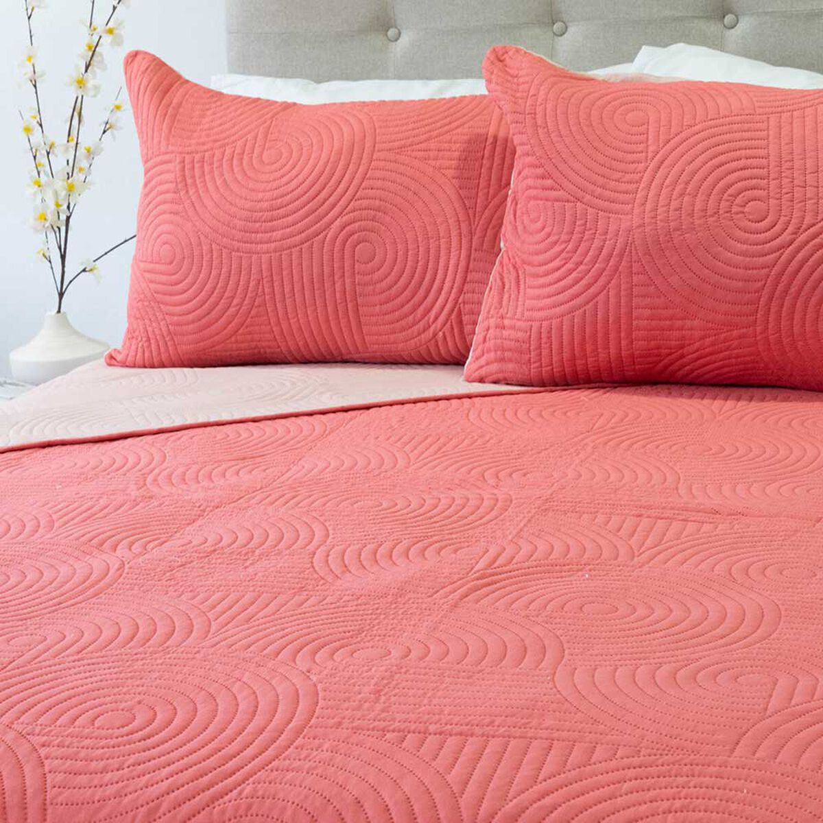 Quilt Doral King Coral Rosa Origins