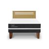 Cama Europea CIC 2 Plazas Ortopedic + Respaldo Munich Mostaza