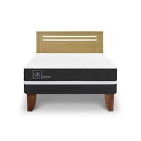 Cama Europea CIC 2 Plazas Ortopedic + Respaldo Munich Mostaza