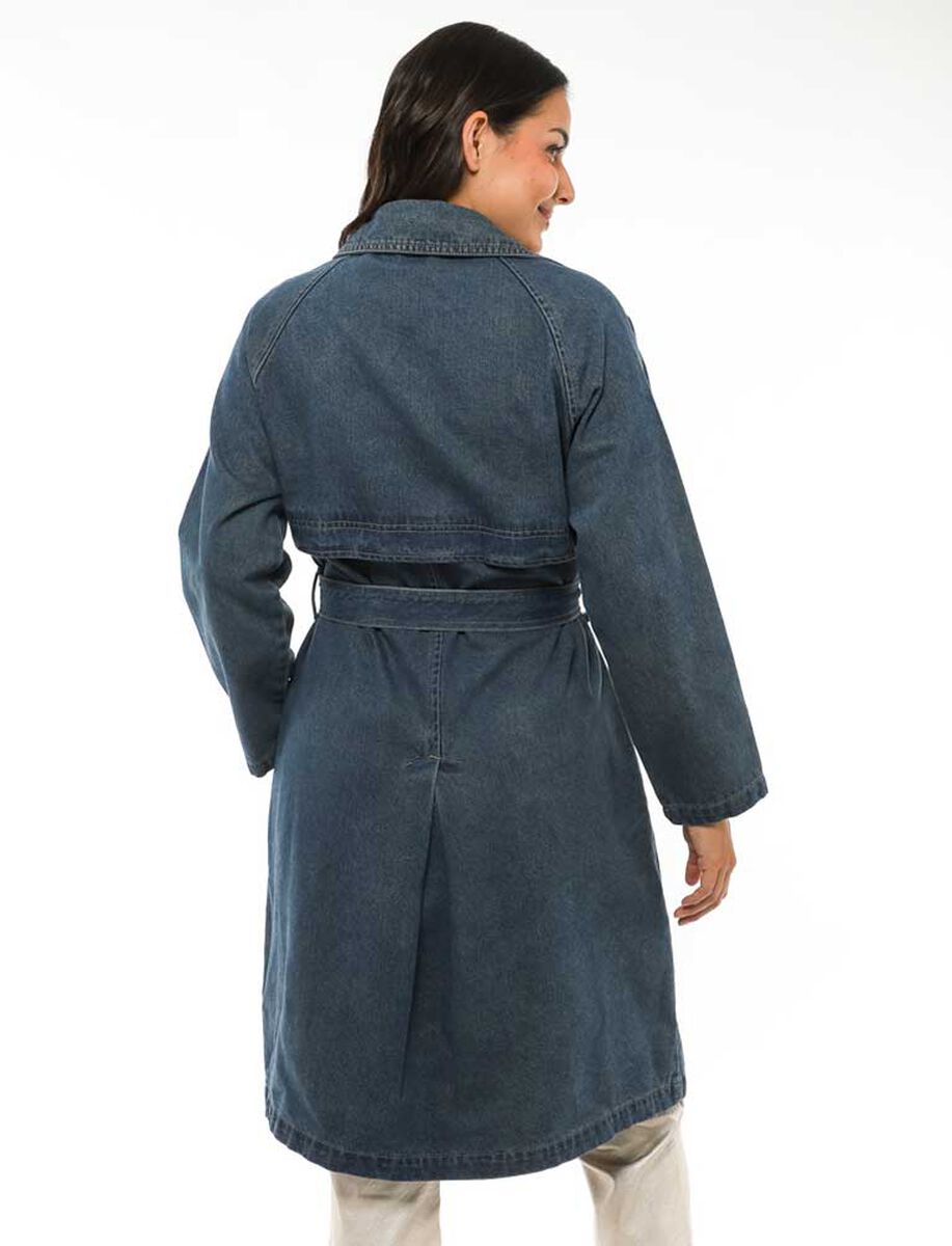 Abrigo Trench Denim Mujer Zibel