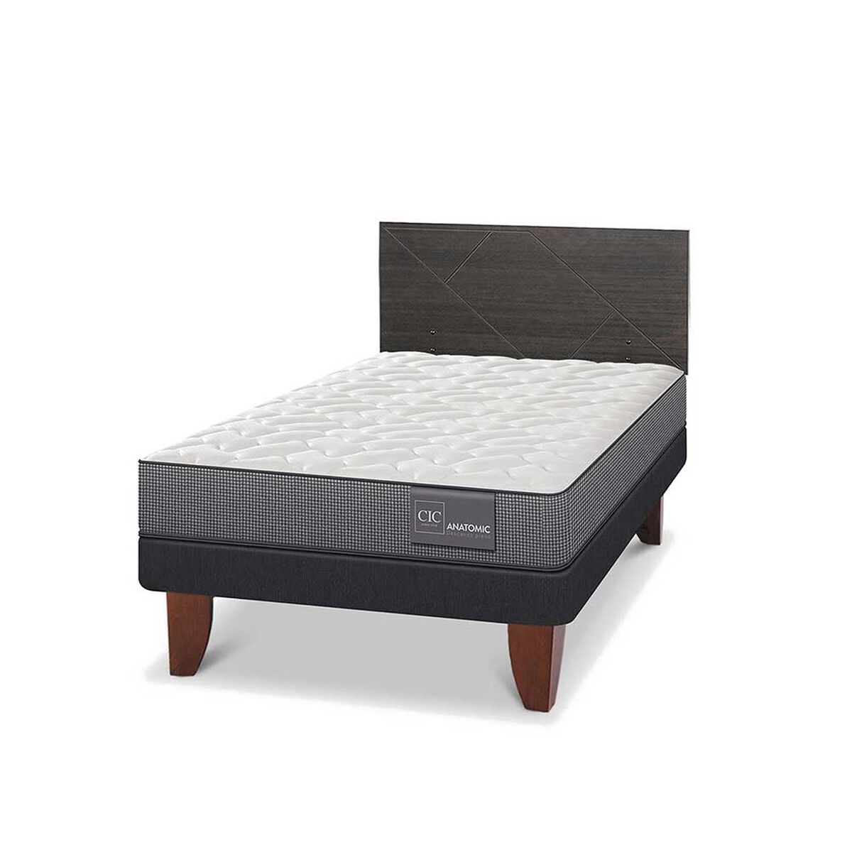 Cama Europea CIC 1,5 Plazas Anatomic + Respaldo Villarrica
