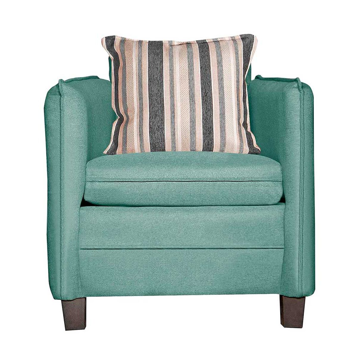 Juego de Living Ruzam Mobel Barcelona Sof&aacute; 3 Cuerpos + Dos Sillones 1 Cuerpo Lino Agua