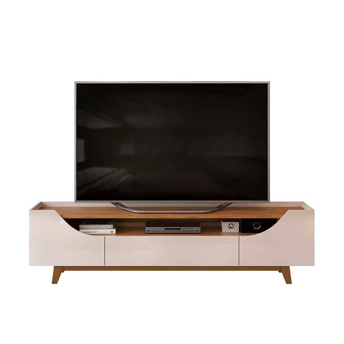 Rack TV Vekkahome Lotus Hasta 75" Beige Café
