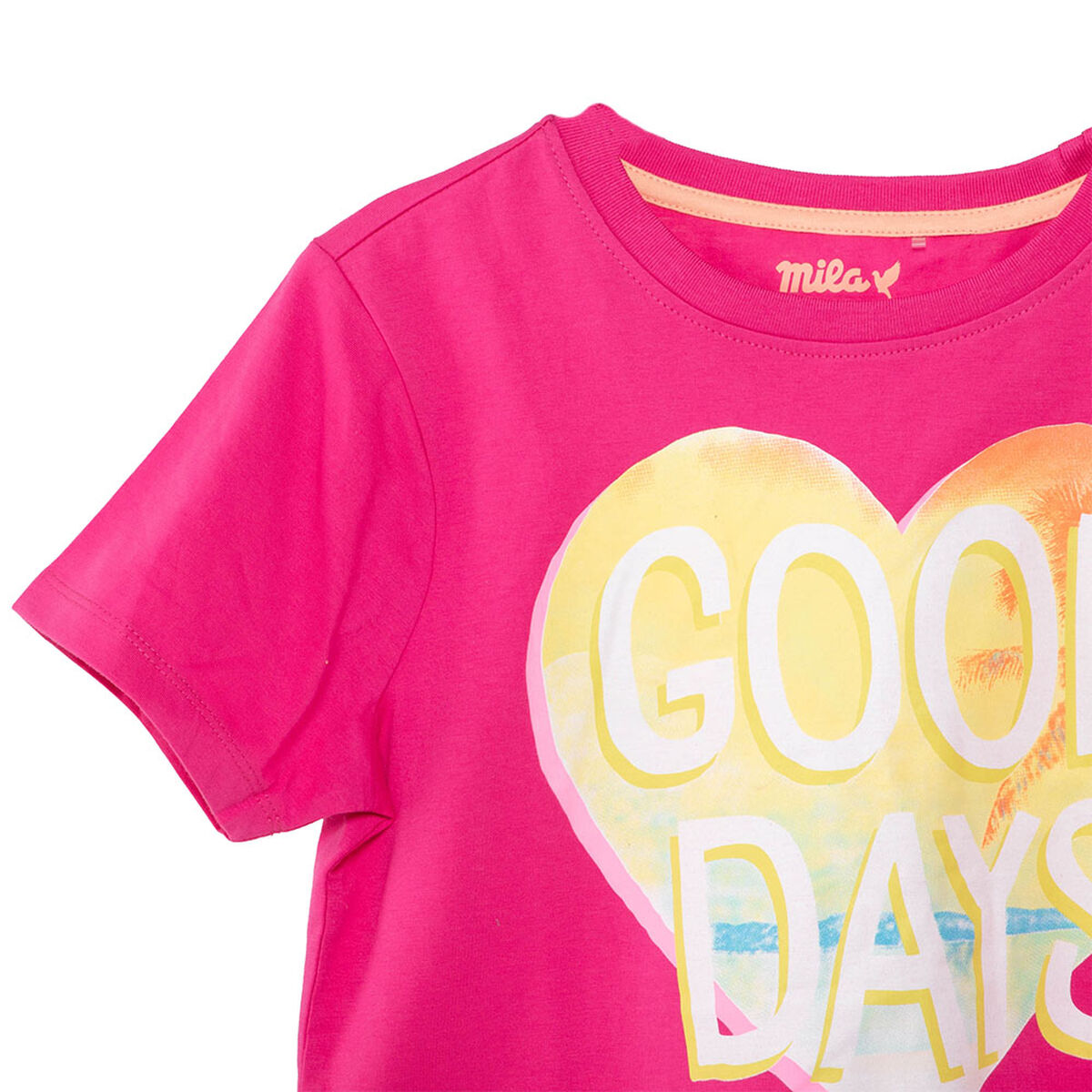 Polera Estampada Manga Corta de Algodón Niña Mila