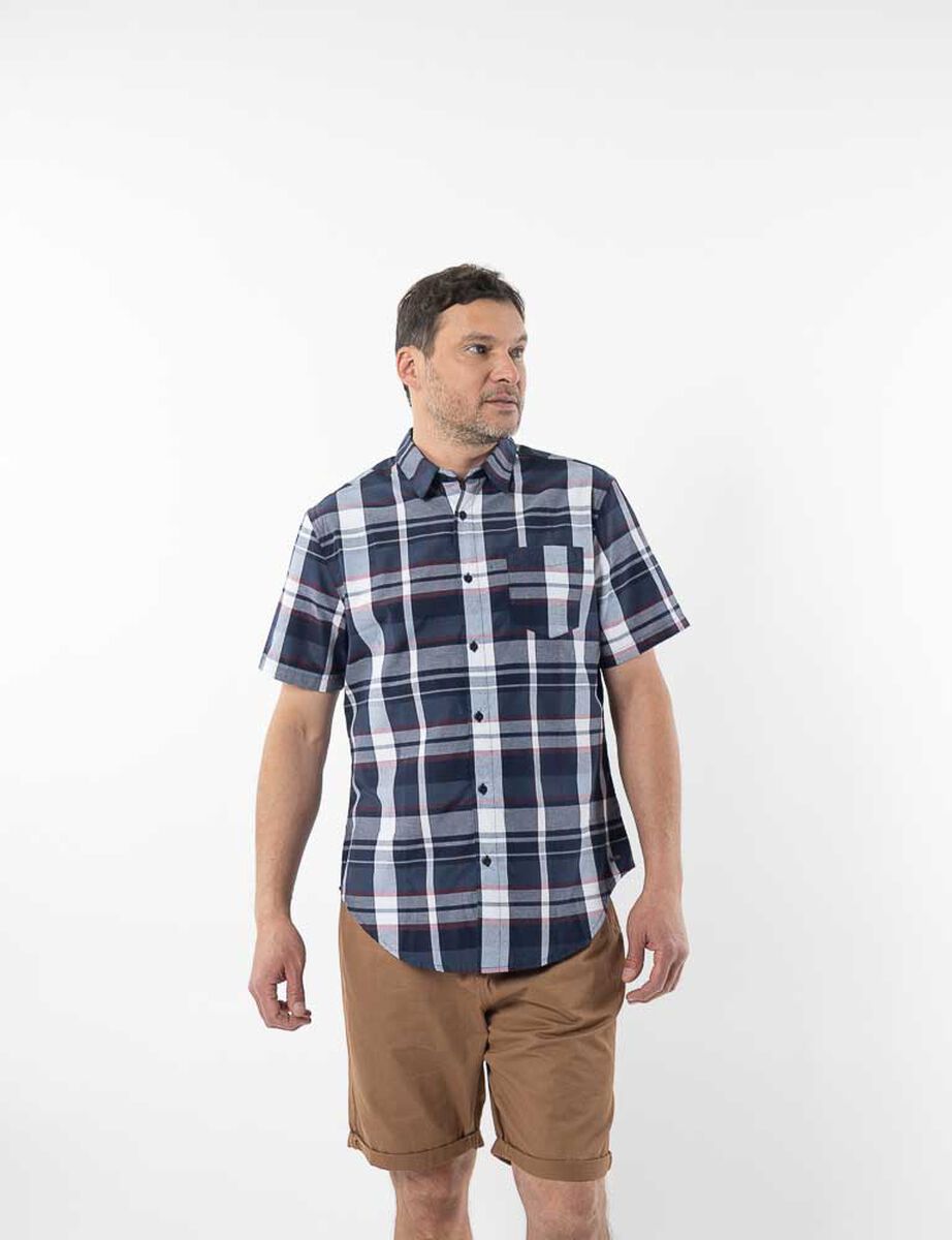 Camisa Tart&aacute;n Manga Corta Hombre Portman Club