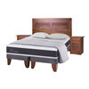 Cama Europea CIC Base Dividida King Ortopedic + Respaldo + 2 Veladores + Almohadas + Plum&oacute;n