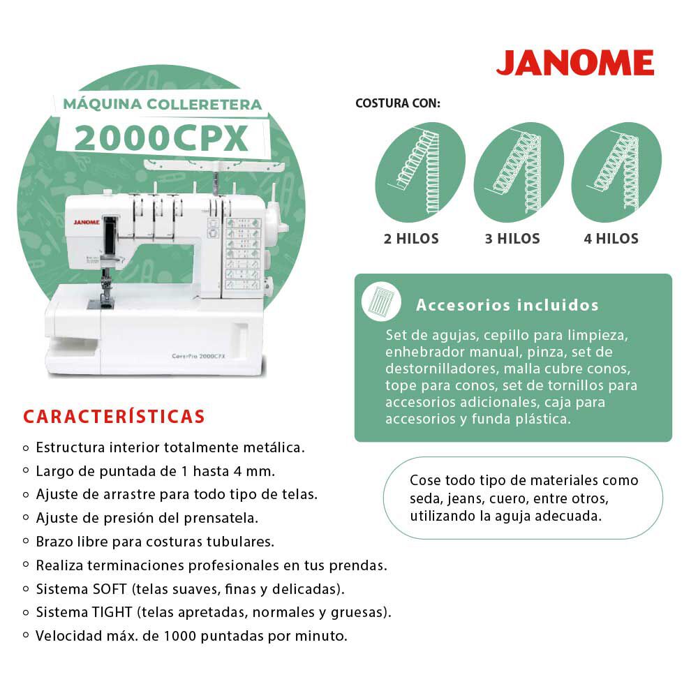 Janome 2000CPX + 8002D Blanco, foto 4