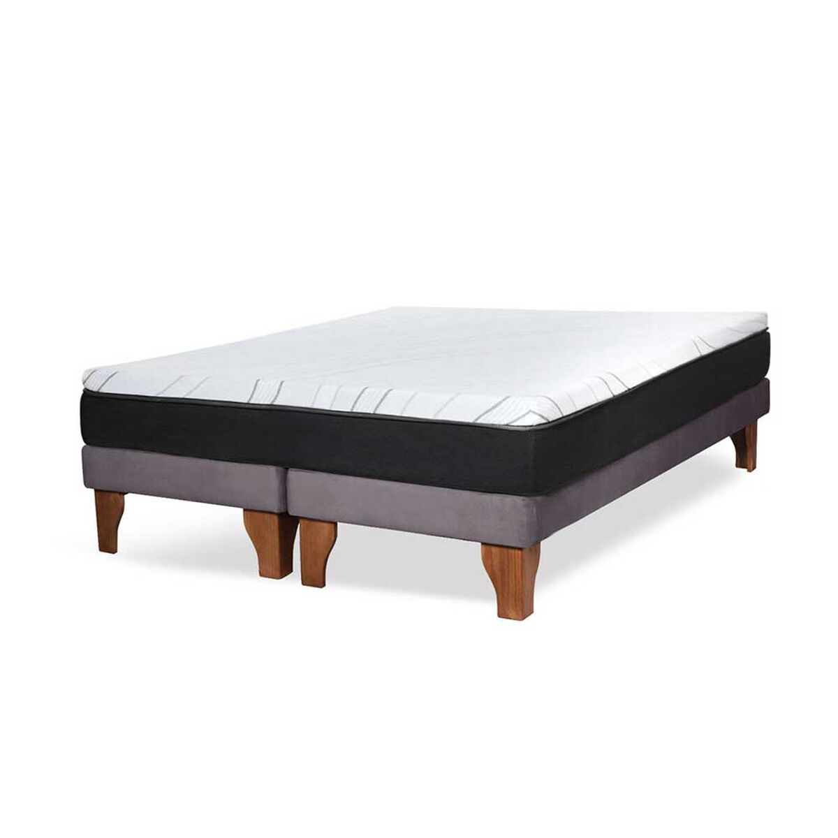 Cama Europea Latam Home 2 Plazas Zen Pro Gris