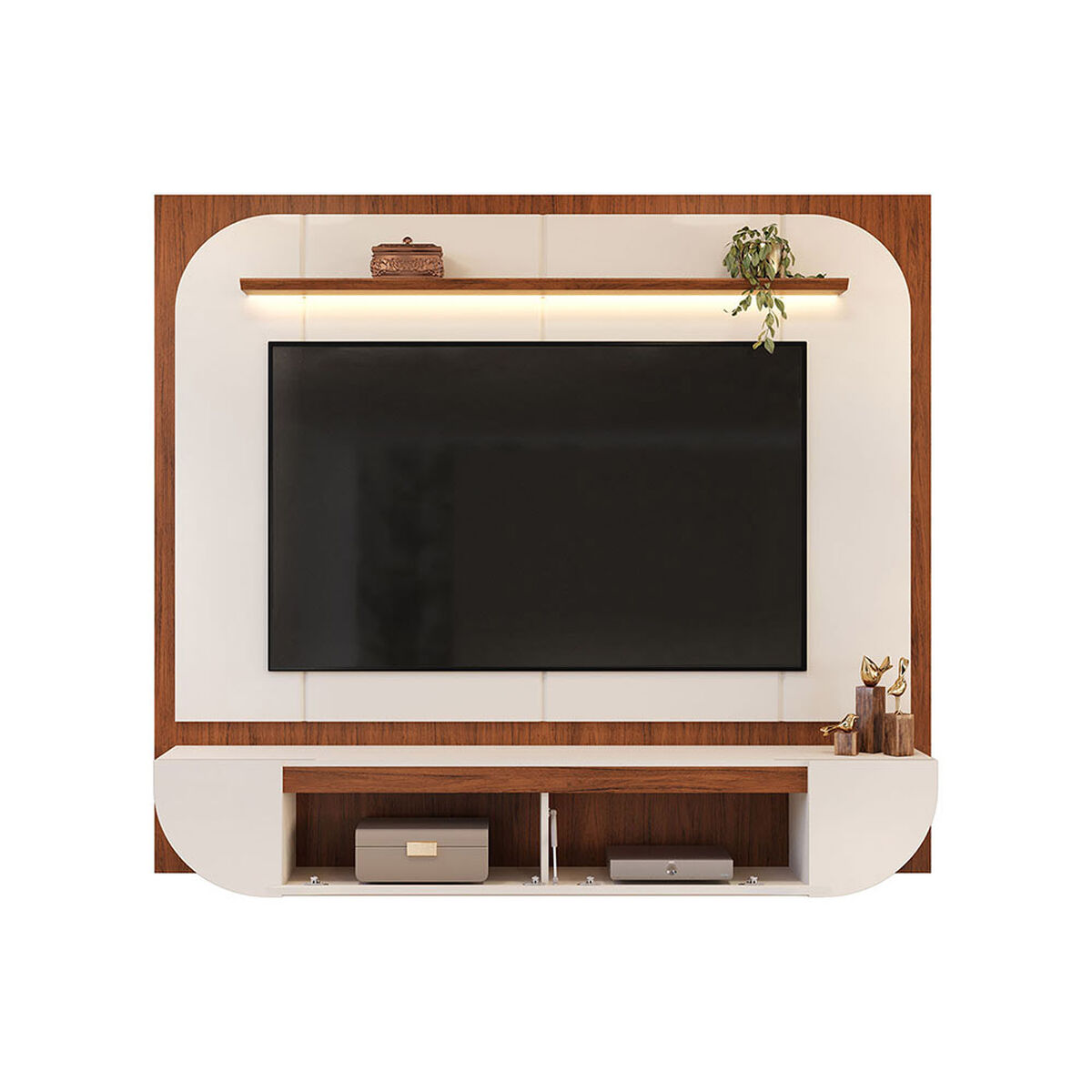 Panel TV Vekkahome Onare Hasta 70" con Luz Beige Caf&eacute;