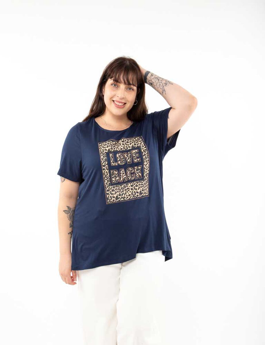 Polera Con Estampado Manga Corta Mujer Extralindas