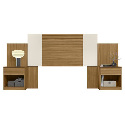 Imagen 1 del producto Respaldo Di Poretti King Araguia + 2 Veladores Off White