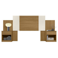 Respaldo Di Poretti King Araguia + 2 Veladores Off White