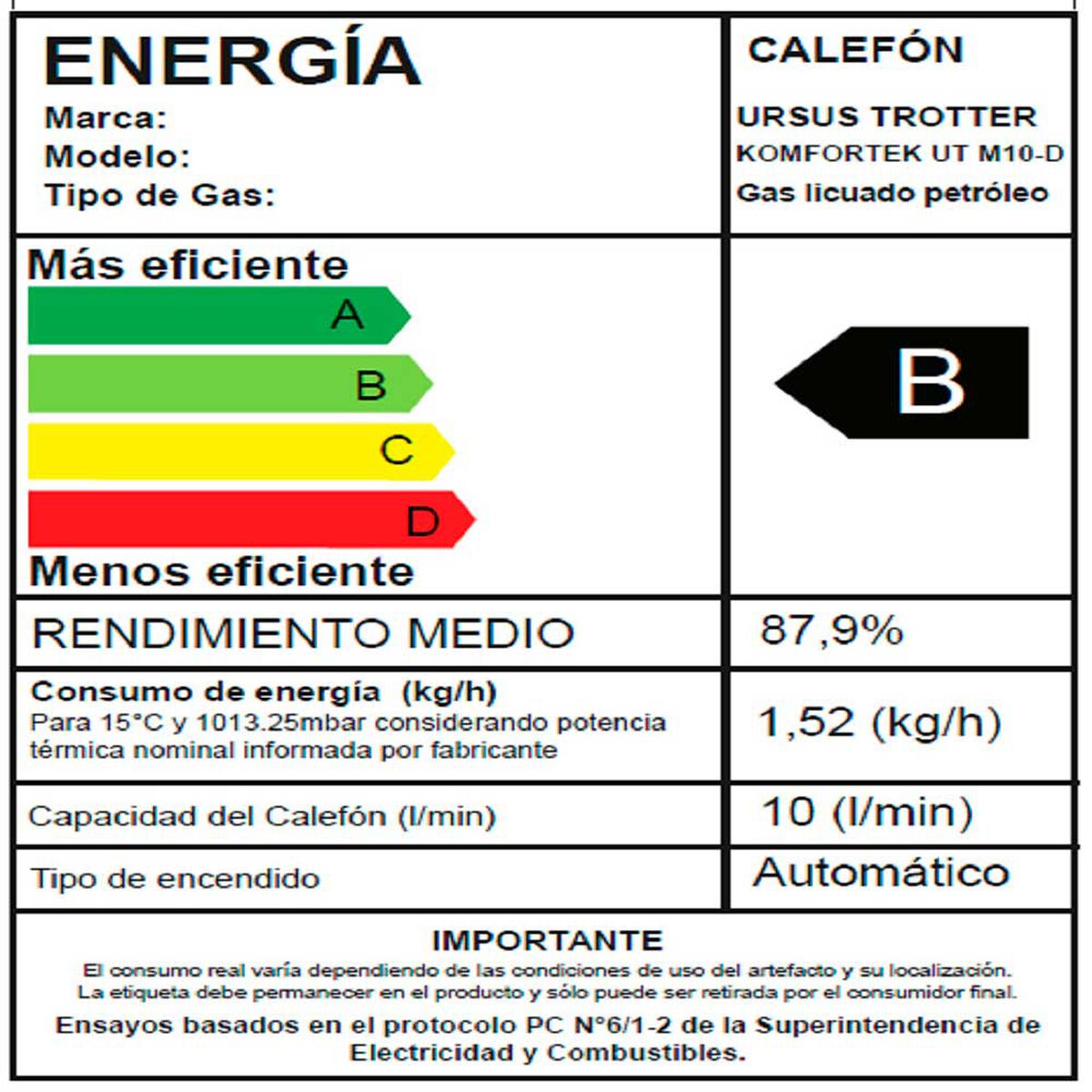 Calefont Ursus Trotter KOMFORTEK UT M10-D GL 10 lts.