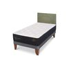 Cama Europea CIC 1,5 Plazas Premium + Respaldo Villarrica Olivo
