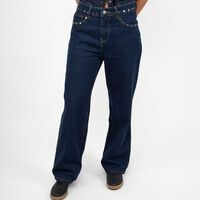 Jeans Straight Mujer Icono Raw