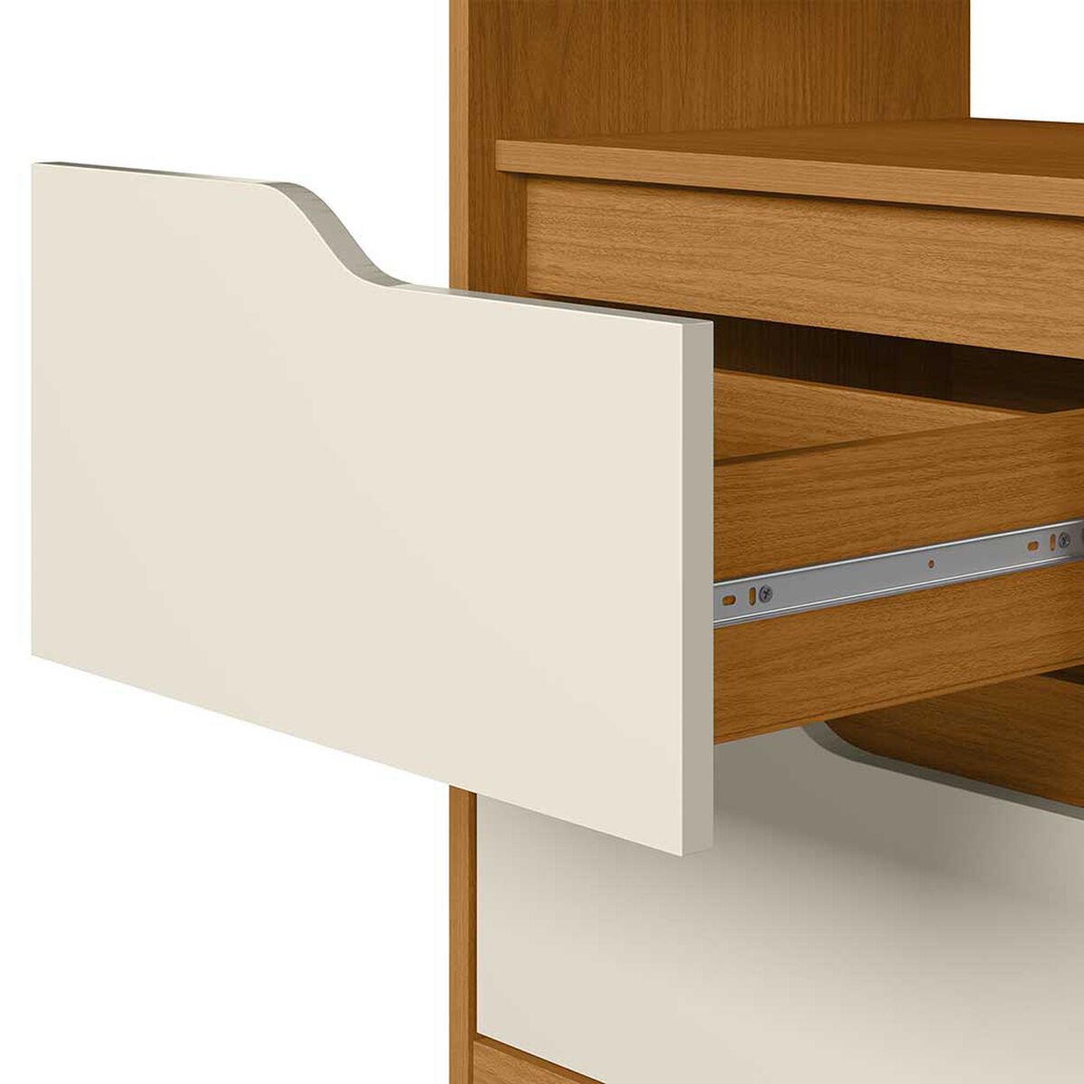 Velador VekkaHome Sole 2 Cajones Café Beige