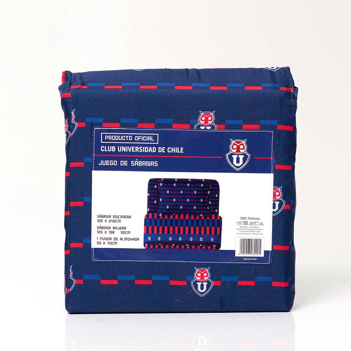Juego de S&aacute;banas Infantil U de Chile 1.5 Plazas