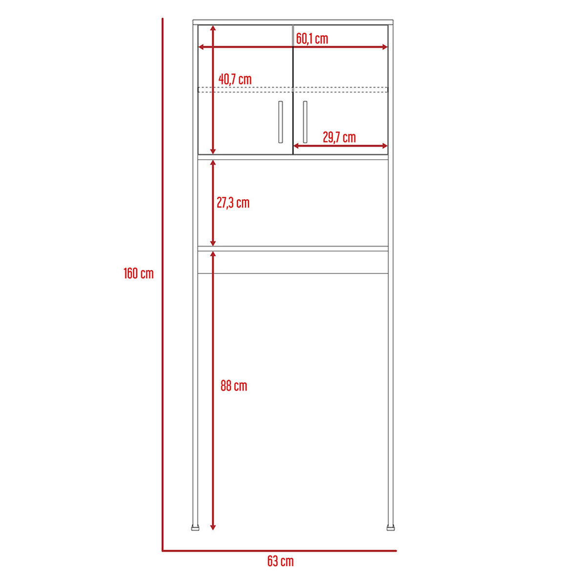 Combo Gabinete Espejo + Mueble Lavamanos + Mueble Auxiliar TuHome Bath 300