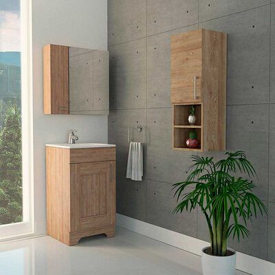 Imagen 2 del producto Set Muebles Lavamanos + Auxiliar + Gabinete Espejo + Lavamanos